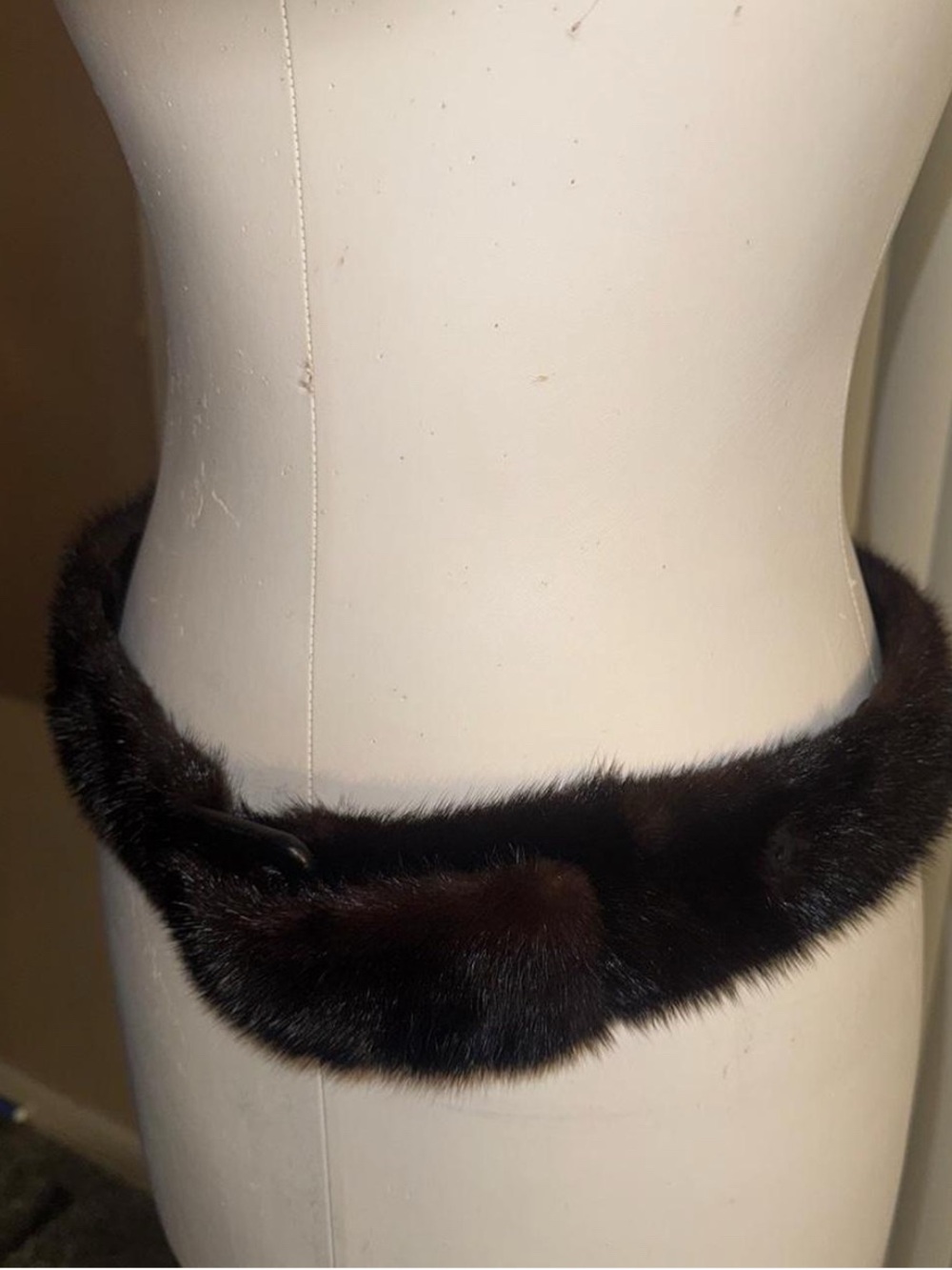 Classic Dark Brown Mink Fur belt